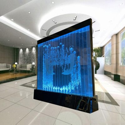 Customized indoor water features led water bubble wall panel with company logos