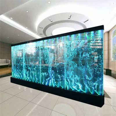 Office lobby partition design aqua bubble water acrylic wall with remote control