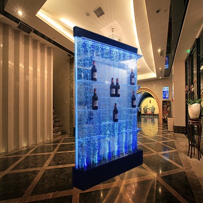 Customized water features RGB acrylic shelf liquor display