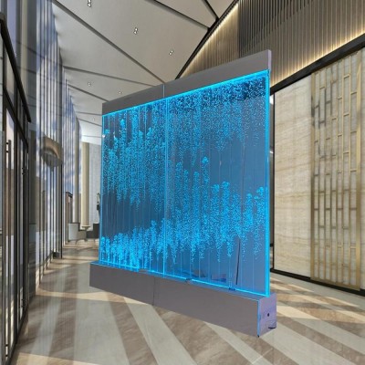 Customized  programmable freestanding acrylic water bubble panel used as room screen divider