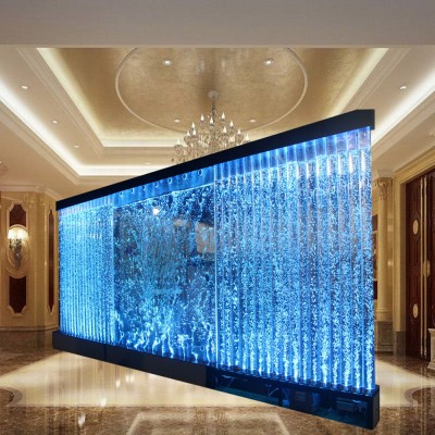 Customized restaurant hall acrylic floor standing and wall mounted water bubble panel