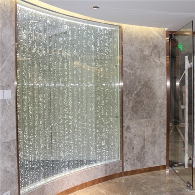 Custom conference room partition wall with water feature design