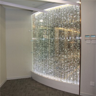 Custom made  spa salon decoration bent arc curved design water bubble wall dividers