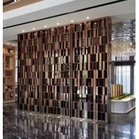 Cheap hotel restaurant decorative stainless steel metal wall partition room dividers screens