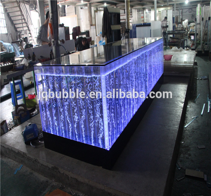 Customized led water bubble fountain Bar Counter design