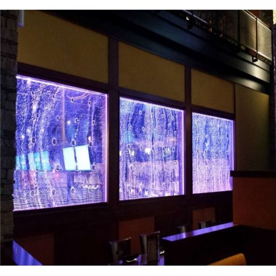 Custom made acrylic cafe design water features wall bubble panel