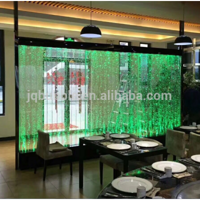 Custom interior acrylic water features screen partition led dancing air water bubble wall