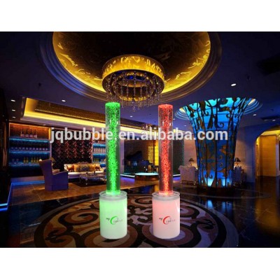 Indoor led water bubble columns with bottle shelves