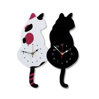 DIY acrylic cat clock pendulum wall clock