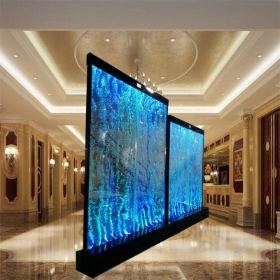 Customized free standing restaurant hotel acrylic led water bubble wall fountain